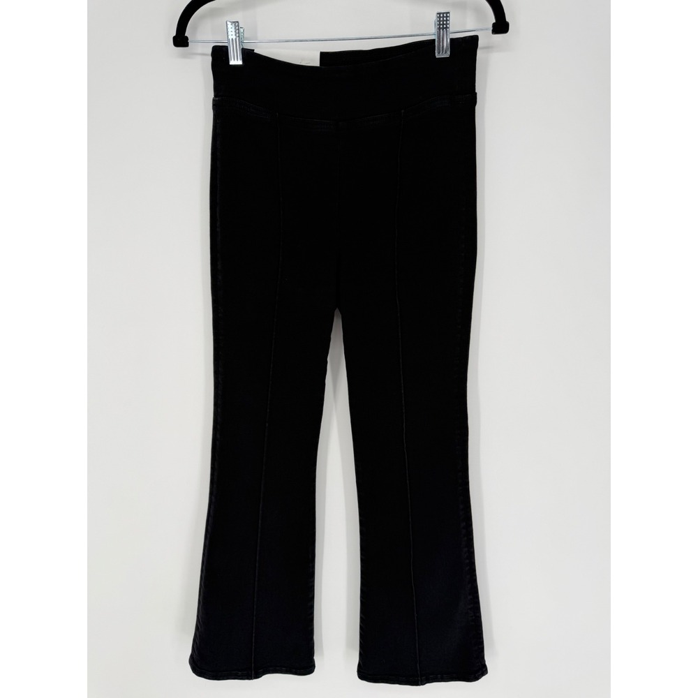 FRAME JETSET CROP MINI BOOT PINTUCK BLACK NWT SZ 1 SHEEN NOIR TRAVEL MINIMALIST